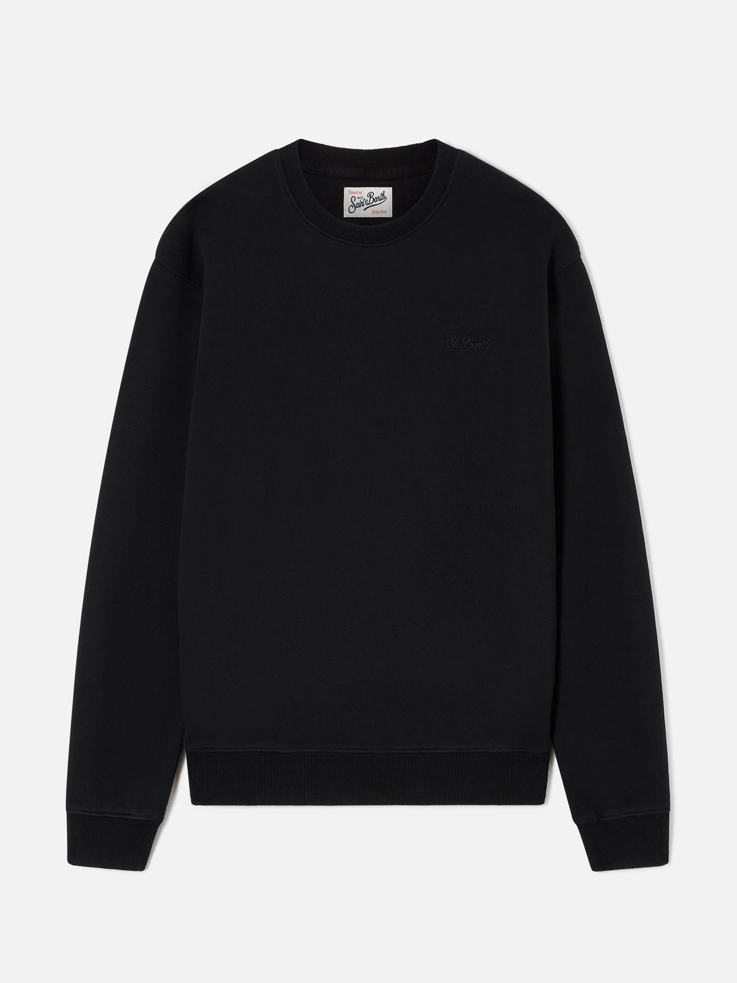 Fourseason crewneck sweatshirt in black cotton