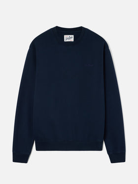 Marineblaues blue Fourseason Baumwoll-Sweatshirt mit Logostickerei 
