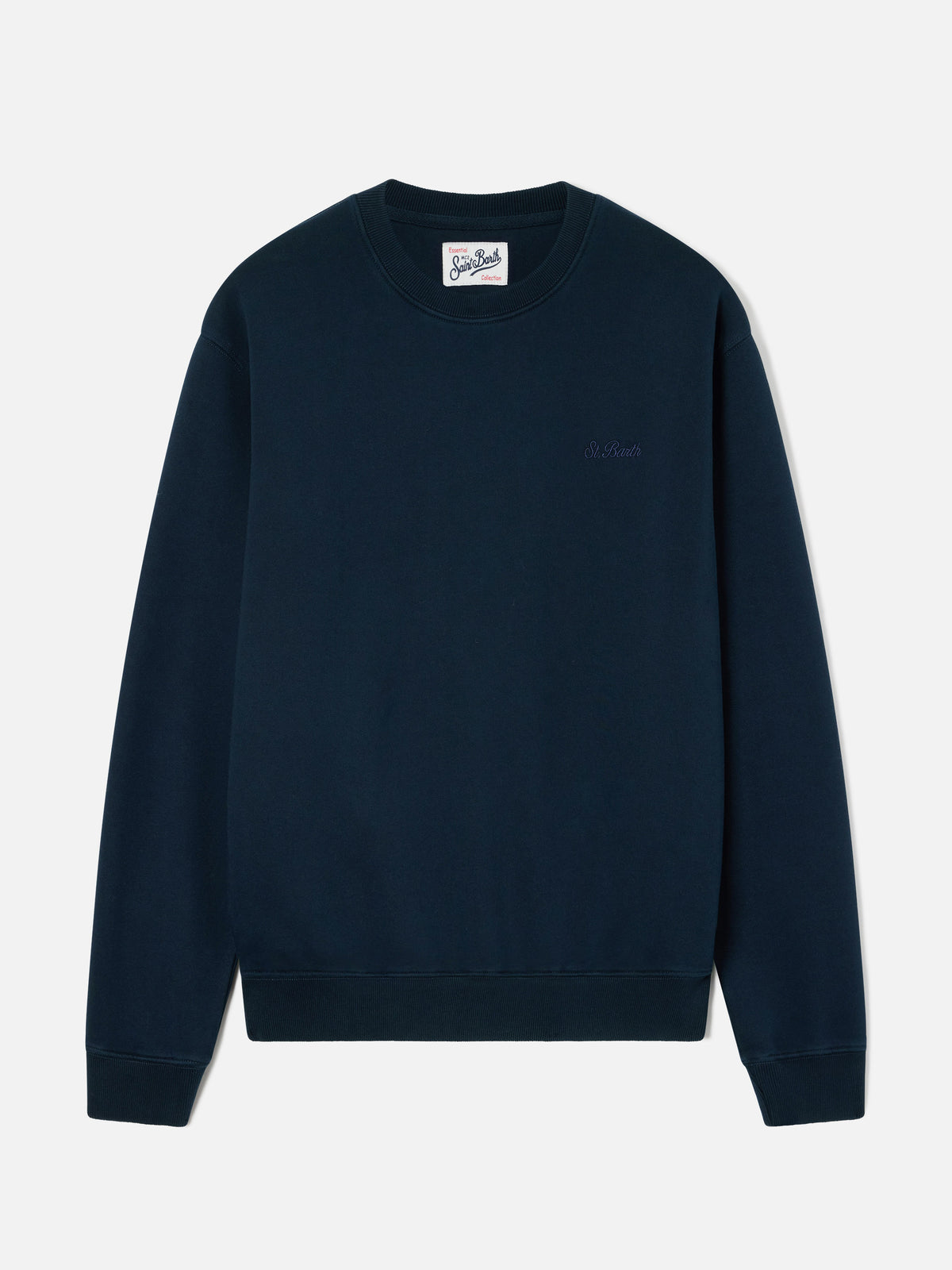 Felpa Fourseason blu navy in cotone con ricamo logo