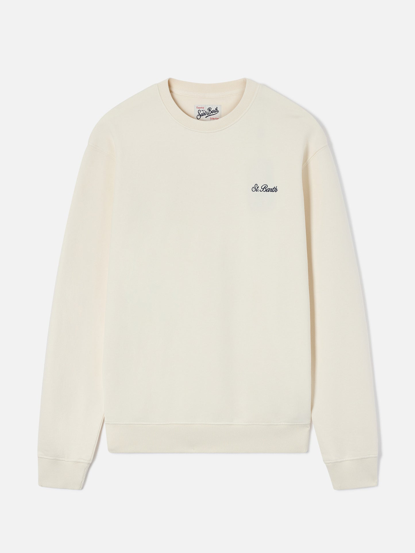 Fourseason Rundhals-Sweatshirt aus elfenbeinweißer Baumwolle 
