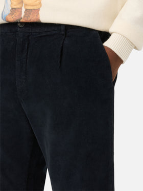Navy blue Fuji corduroy trousers