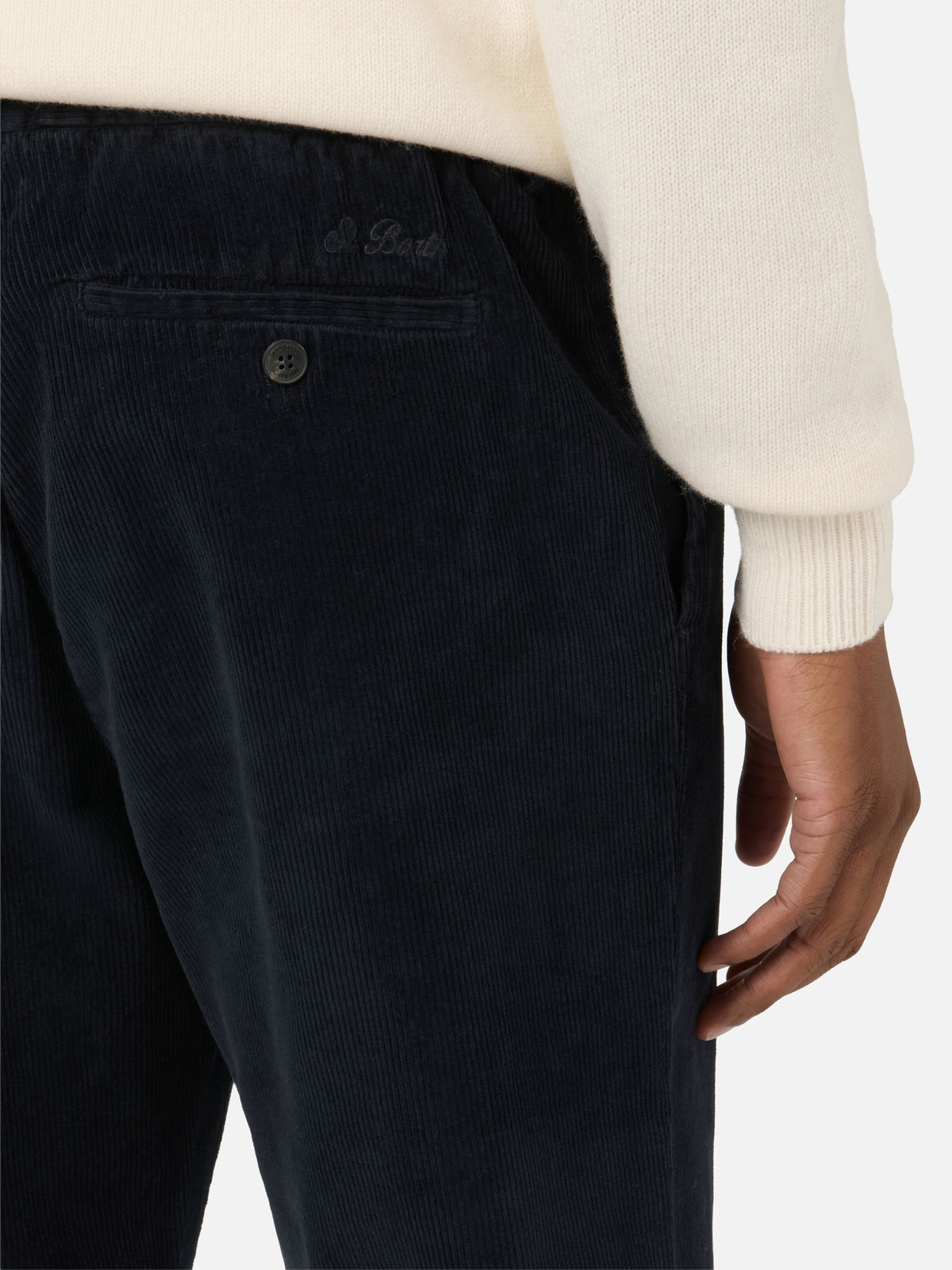 Navy blue Fuji corduroy trousers