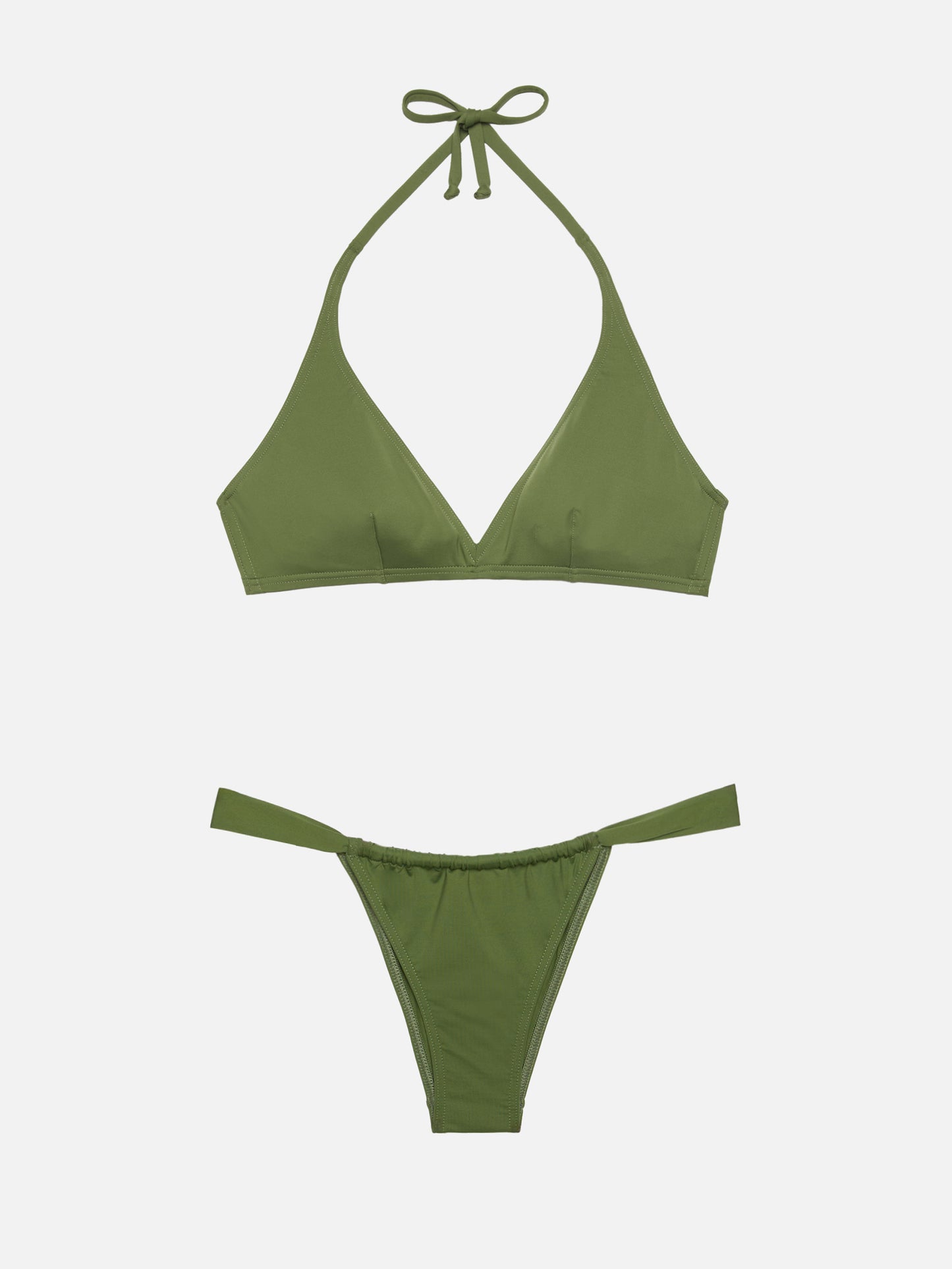 Military green fixed triangle bikini Gaia Noelle