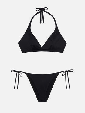 Gaia top bralette triangolo nero - Virgo slip mare classico nero