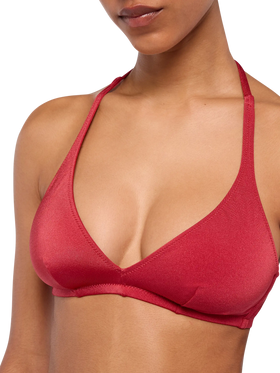 Gaia top bralette triangolo rosso mattone shimmer