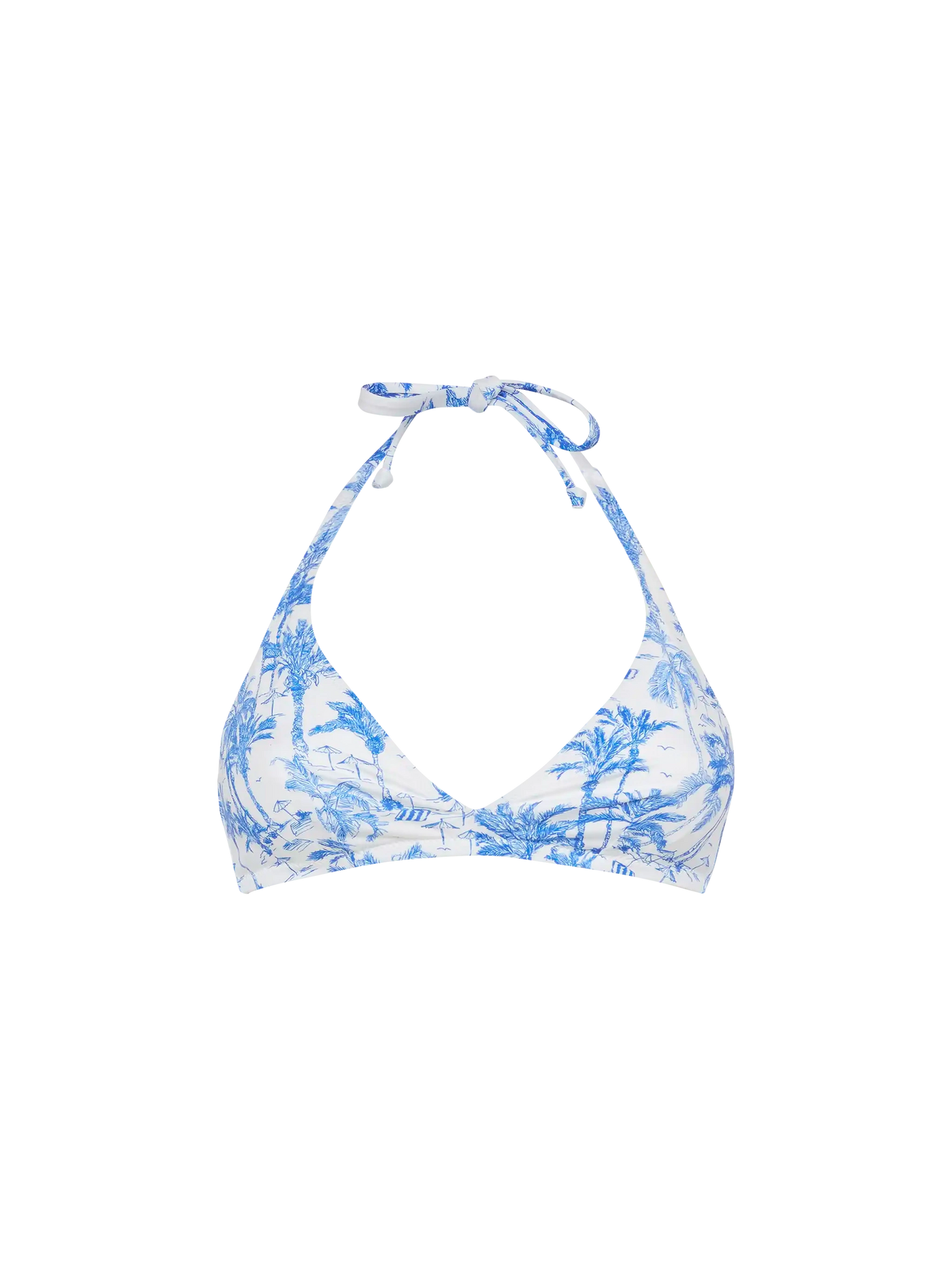 Gaia Triangel-Bralette-Oberteil mit Toile-de-Jouy-Print