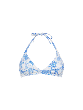 Gaia Triangel-Bralette-Oberteil mit Toile-de-Jouy-Print