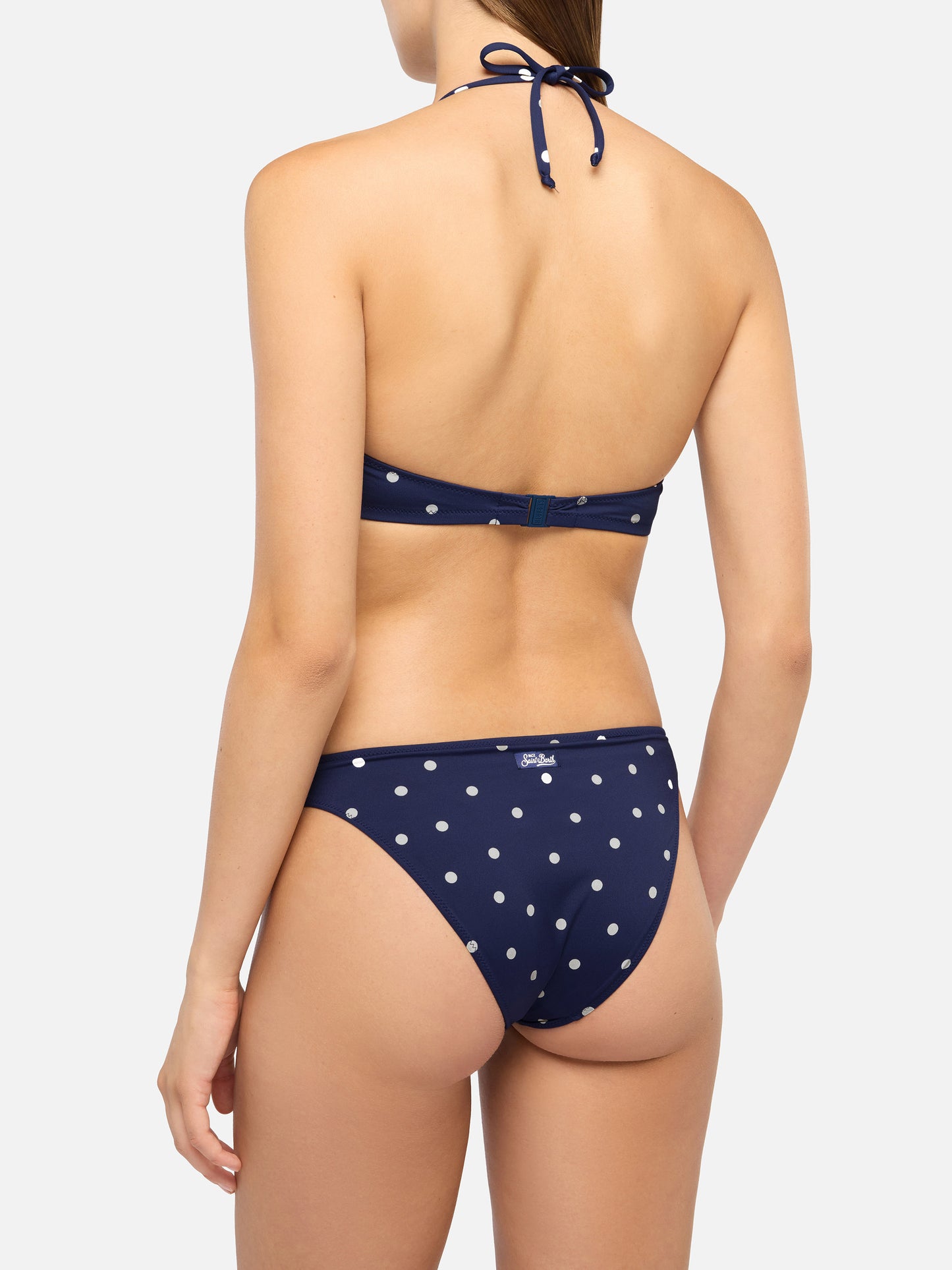 Maia High-Waist-Badehose mit Punktemuster - Gaia Triangle Bralette Top mit Punktemuster