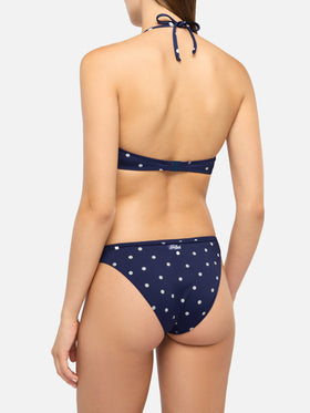 Maia High-Waist-Badehose mit Punktemuster - Gaia Triangle Bralette Top mit Punktemuster
