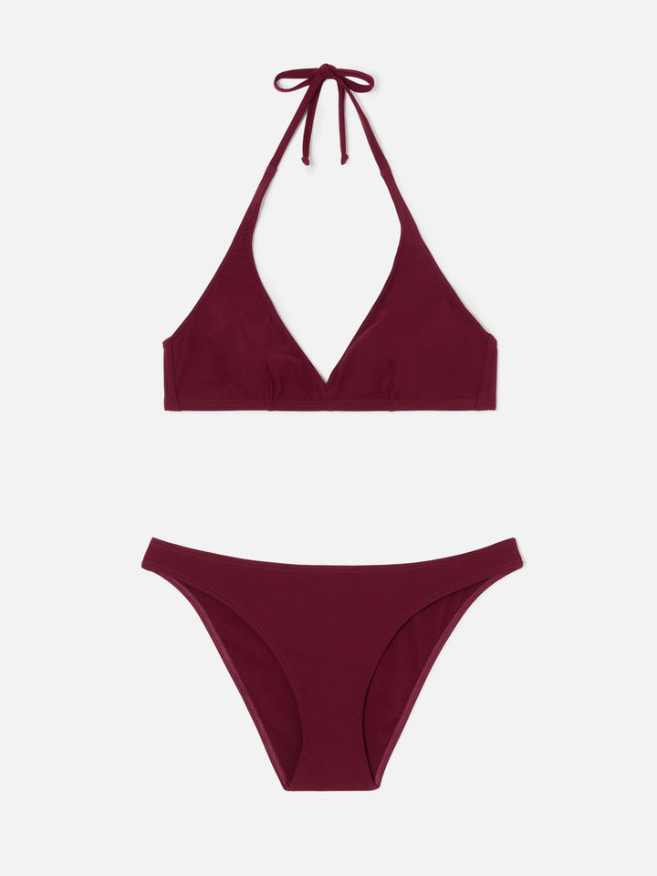 Gala bikini in solid bordeaux