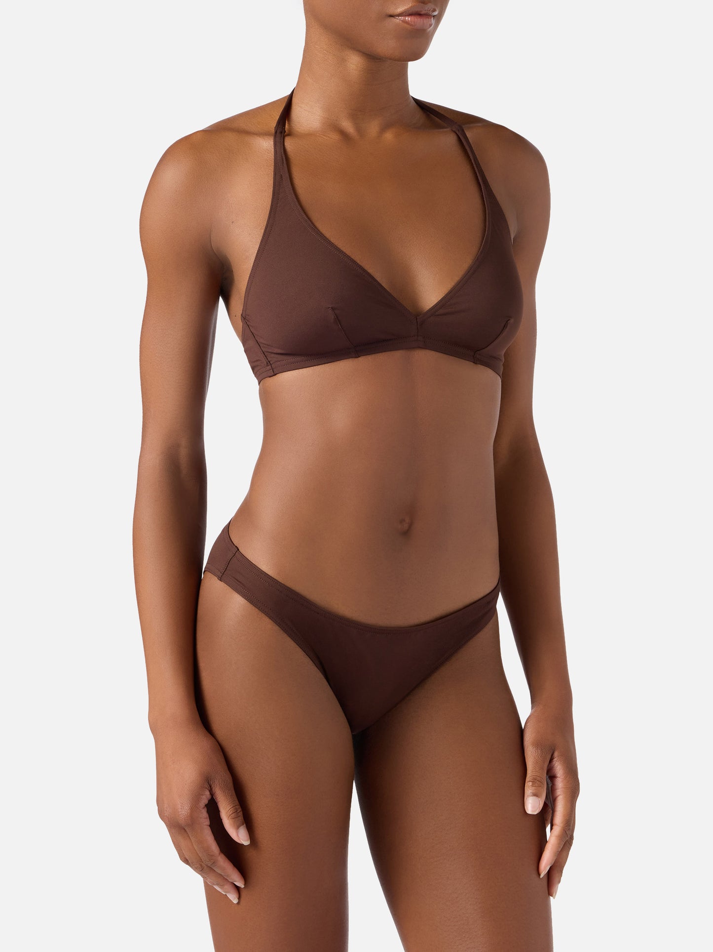 Bikini Gala en marrón oscuro liso 