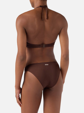 Bikini Gala en marrón oscuro liso 