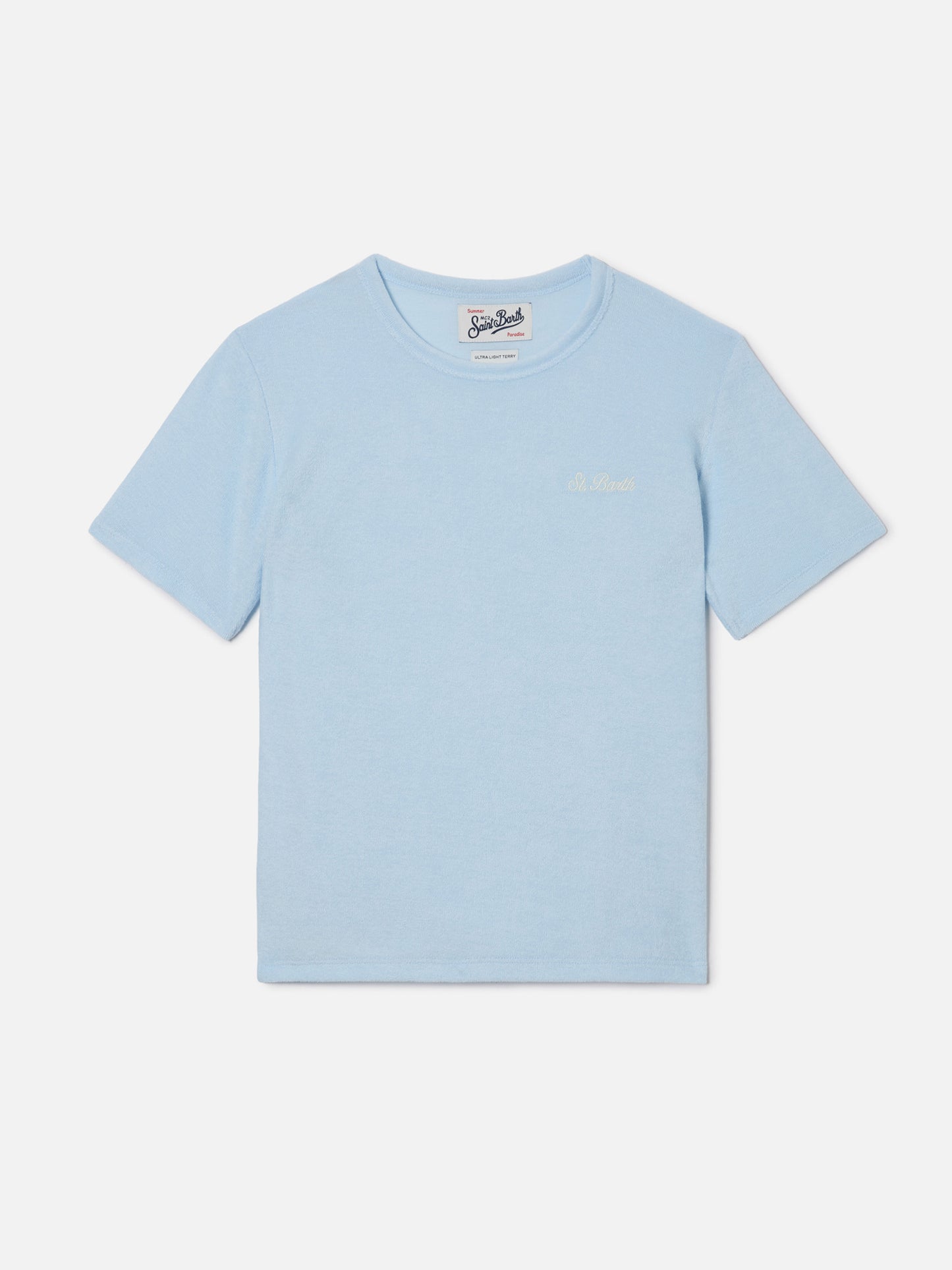 Light blue Gary Jr t-shirt in terry-effect fabric with embroidered logo