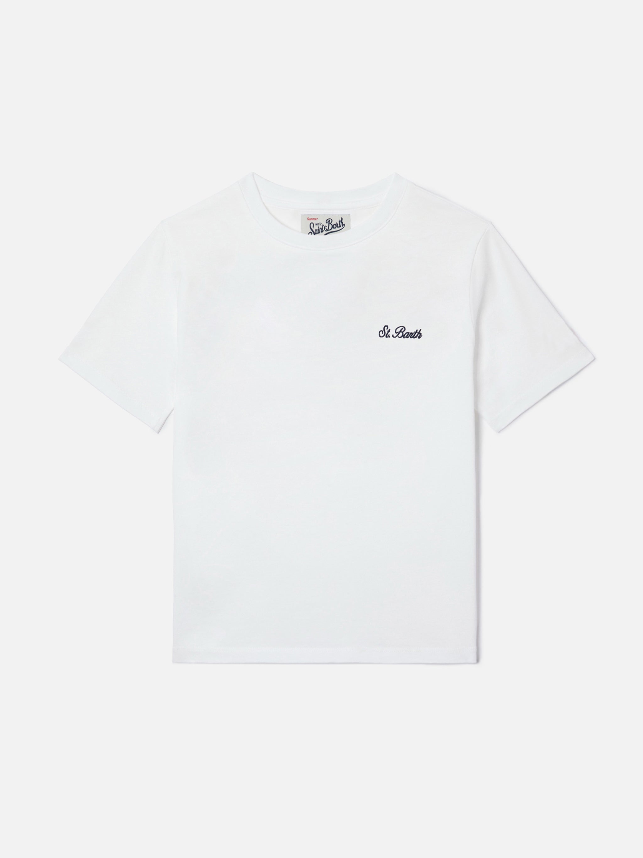 White cotton piquet buttonless polo shirt Charles Jr – MC2 Saint Barth