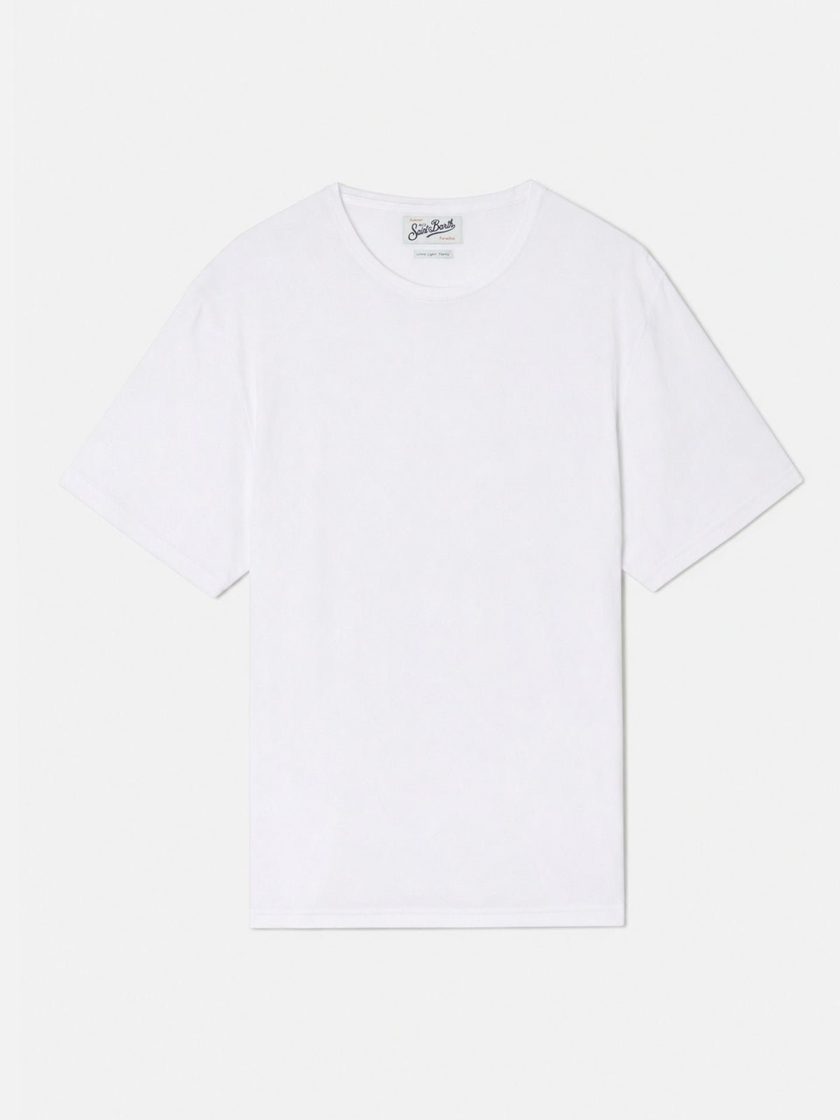 T-shirt Gary in cotone effetto spugna bianca con ricamo logo