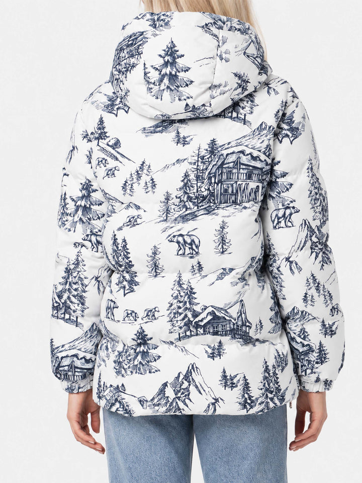 Geneve toile de jouy hooded down jacket
