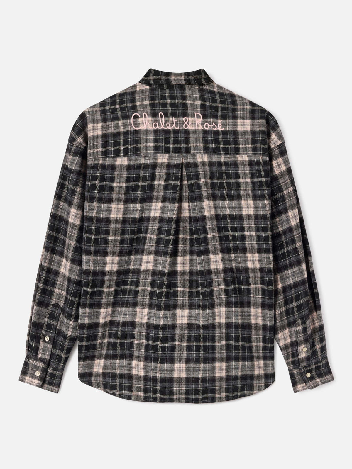 Gigy flannel shirt with tartan pattern and logo embroidery