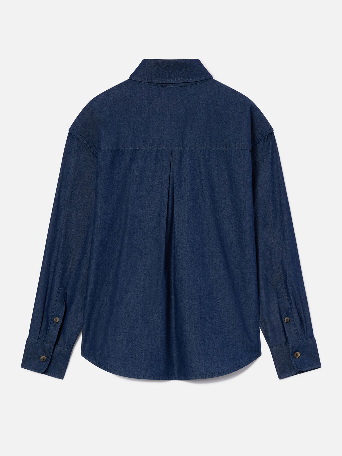 Camisa vaquera Gigy de algodón denim ligero blue con bordado de caniche 