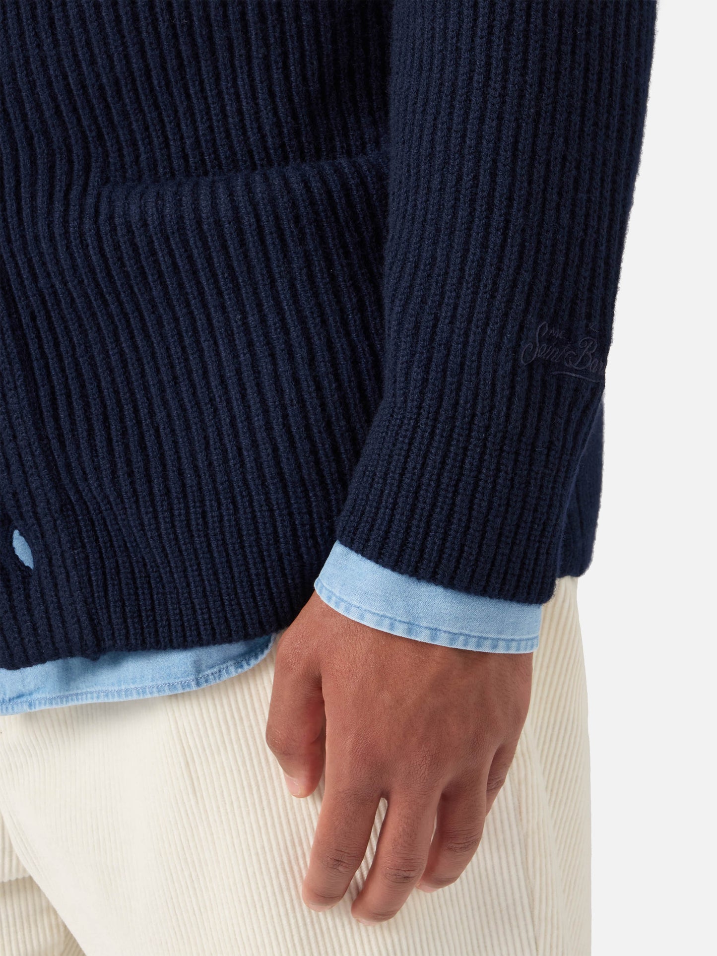 Navy blue wool cardigan Glasgow