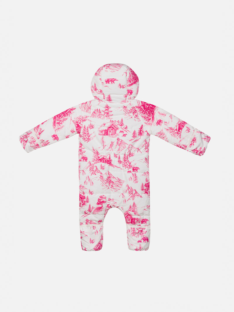 Mädchen-Skianzug Glace mit Toile de Jout-Print