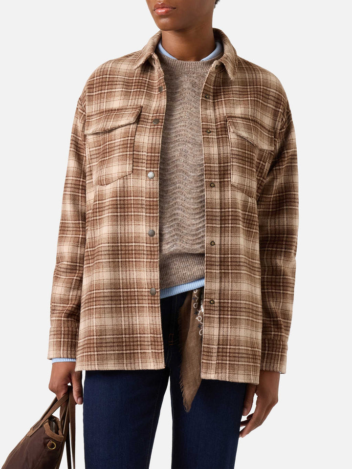 Surchemise en flanelle Cambry à motif tartan avec broderie logo 