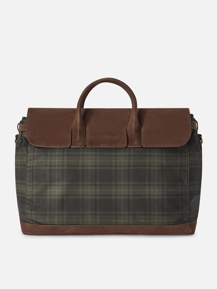 Gentleman waxed travel bag with tartan print