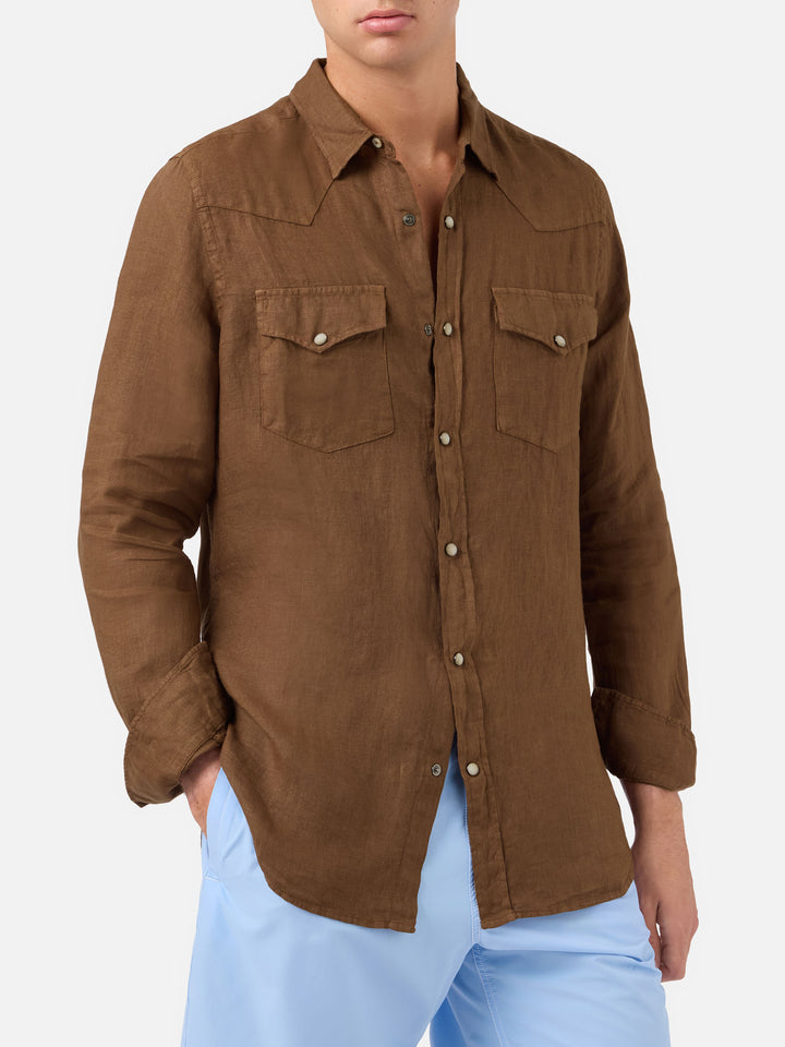 Greg brown linen shirt