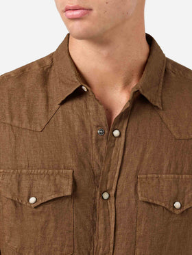 Greg brown linen shirt