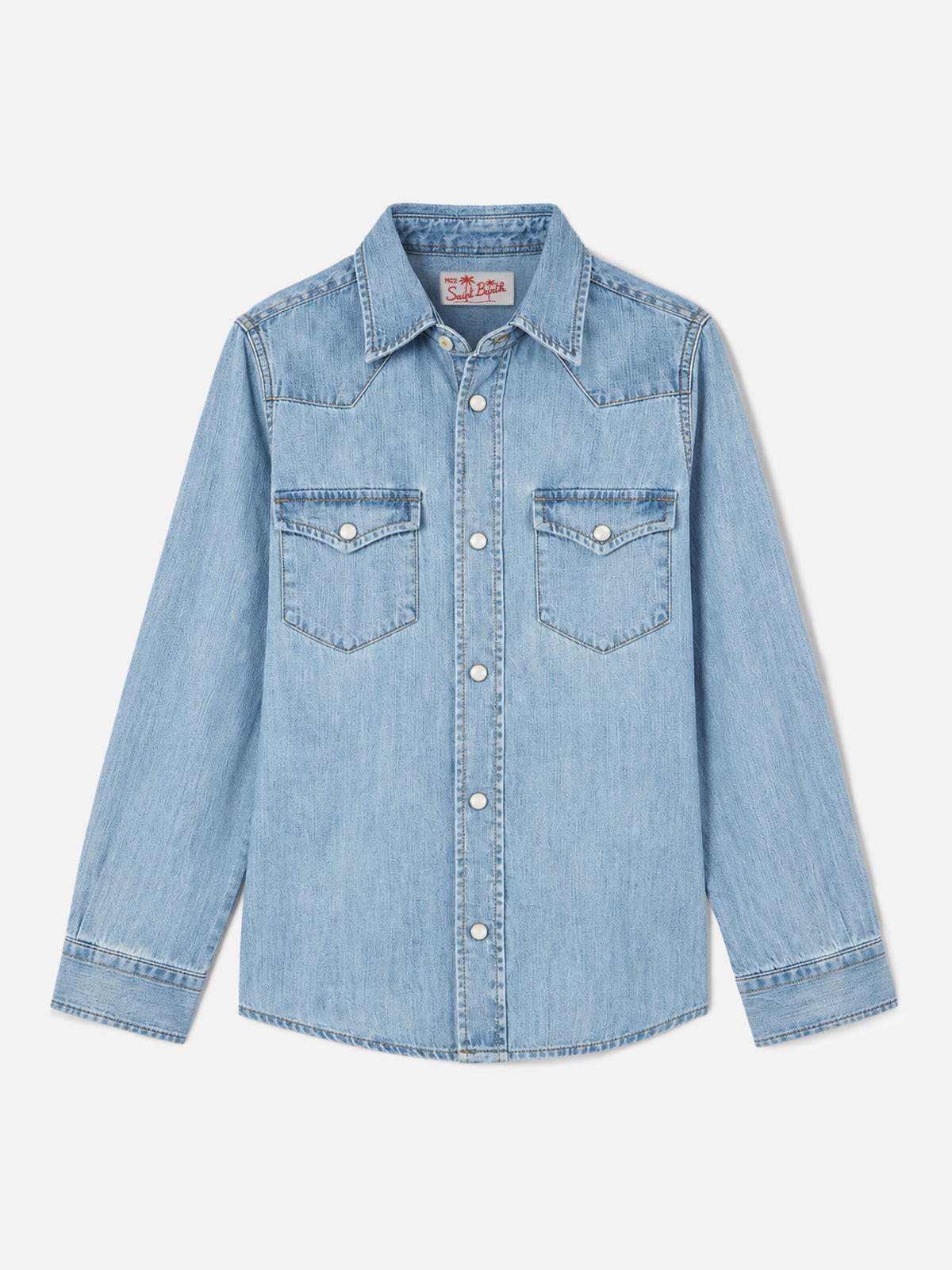 Camicia western Greg Jr azzurra in denim