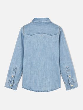 Camicia western Greg Jr azzurra in denim