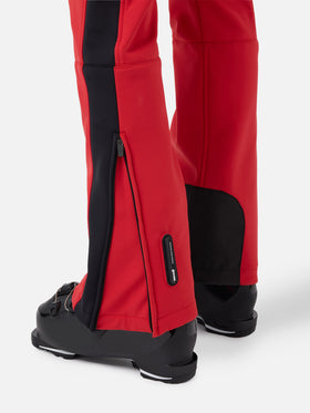 Woman red ski suit Garmisch with RECCO® technology