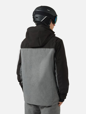 Ski jacket Greatscott in melange grey with Recco® technology