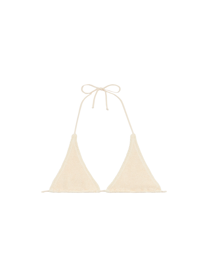Woman white crinkle triangle top Guiana