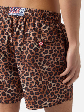 Gustavia swim shorts with leopard print