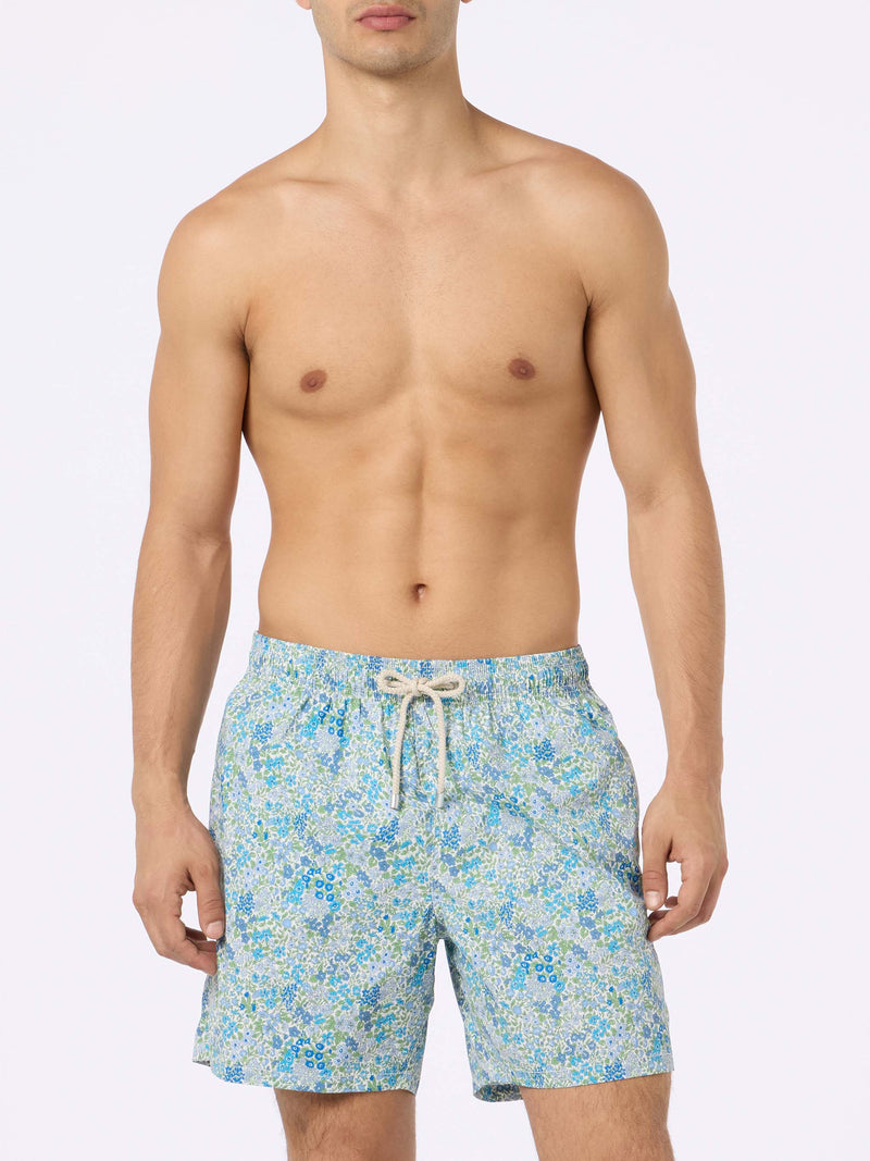 Joanna Luise print mid-length swim shorts| MADE WITH LIBERTY FABRIC