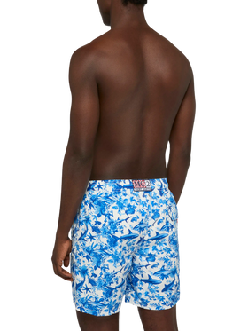 Mid-length Gustavia swim-shorts with shark print | AI CO-CREATED DESIGN BY RICKDICK - POWERED BY RED-EYE - MC2 Saint Barth