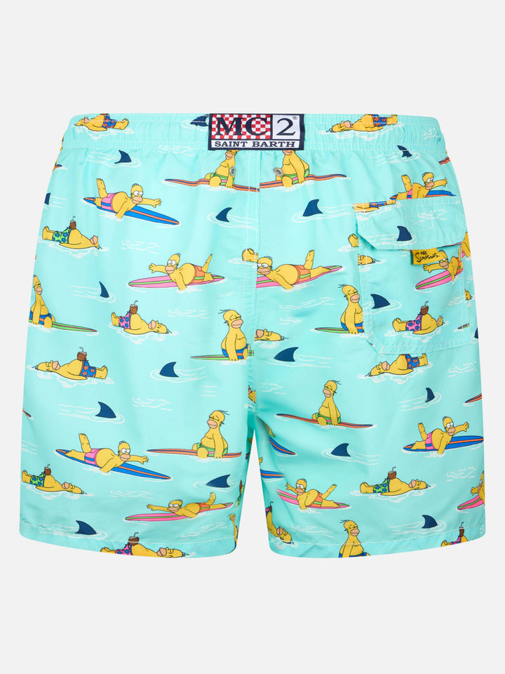 Mittellange Gustavia-Badeshorts für Herren mit Homer-Simpson-Aufdruck | DIE SIMPSONS-SONDERAUSGABE