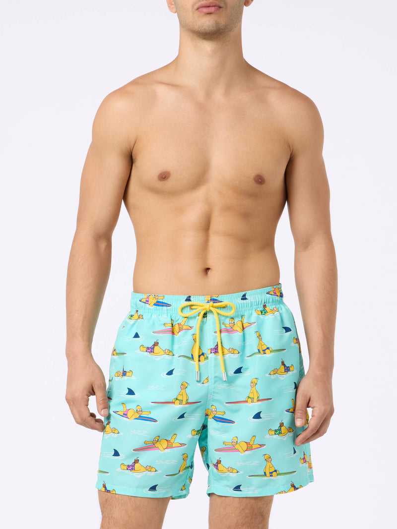 Man mid-length Gustavia swim-shorts with Homer Simpson print | THE SIMPSONS SPECIAL EDITION