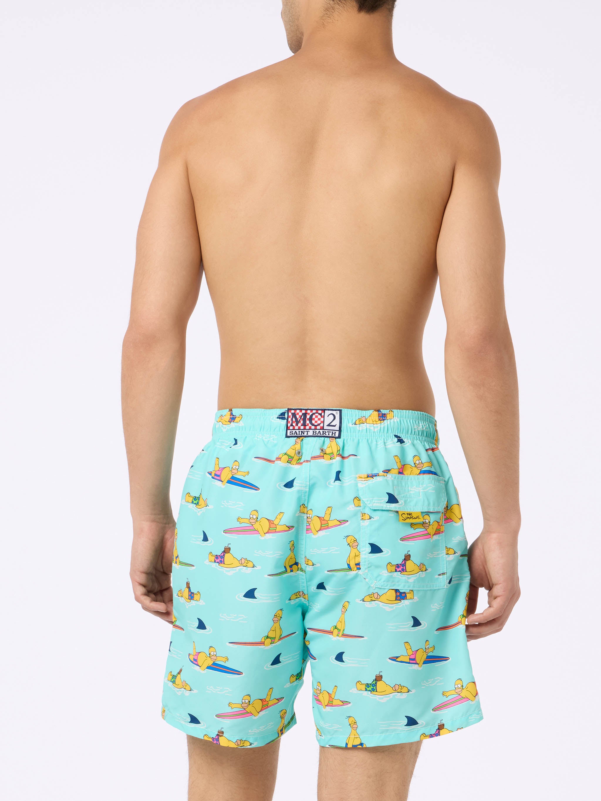 Man Gustavia Mid-Length Swim Shorts | Homer Simpson Special Surfer
