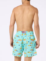 Man mid-length Gustavia swim-shorts with Homer Simpson print | THE SIMPSONS SPECIAL EDITION