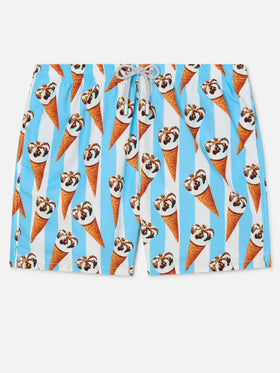 Klassische Herren-Badeshorts mit Cornetto-Print | ALGIDA® SONDEREDITION