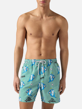 Gustavia striped swim shorts with shark print | Special Edition