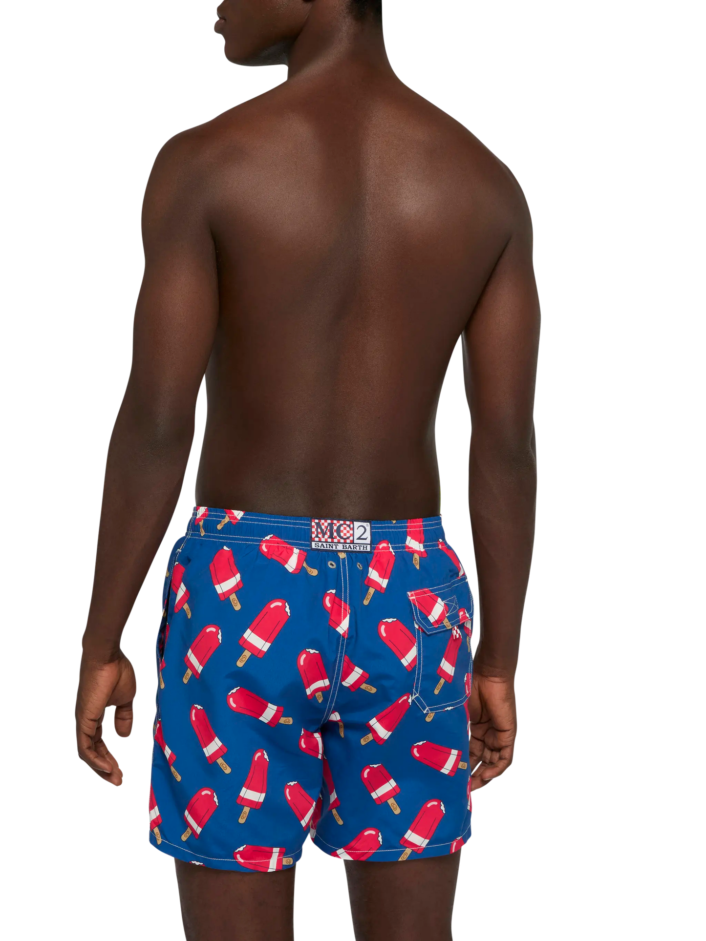 Mid-length Gustavia swim-shorts with Fior di Fragola print | ALGIDA SPECIAL EDITION