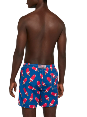 Mid-length Gustavia swim-shorts with Fior di Fragola print | ALGIDA SPECIAL EDITION