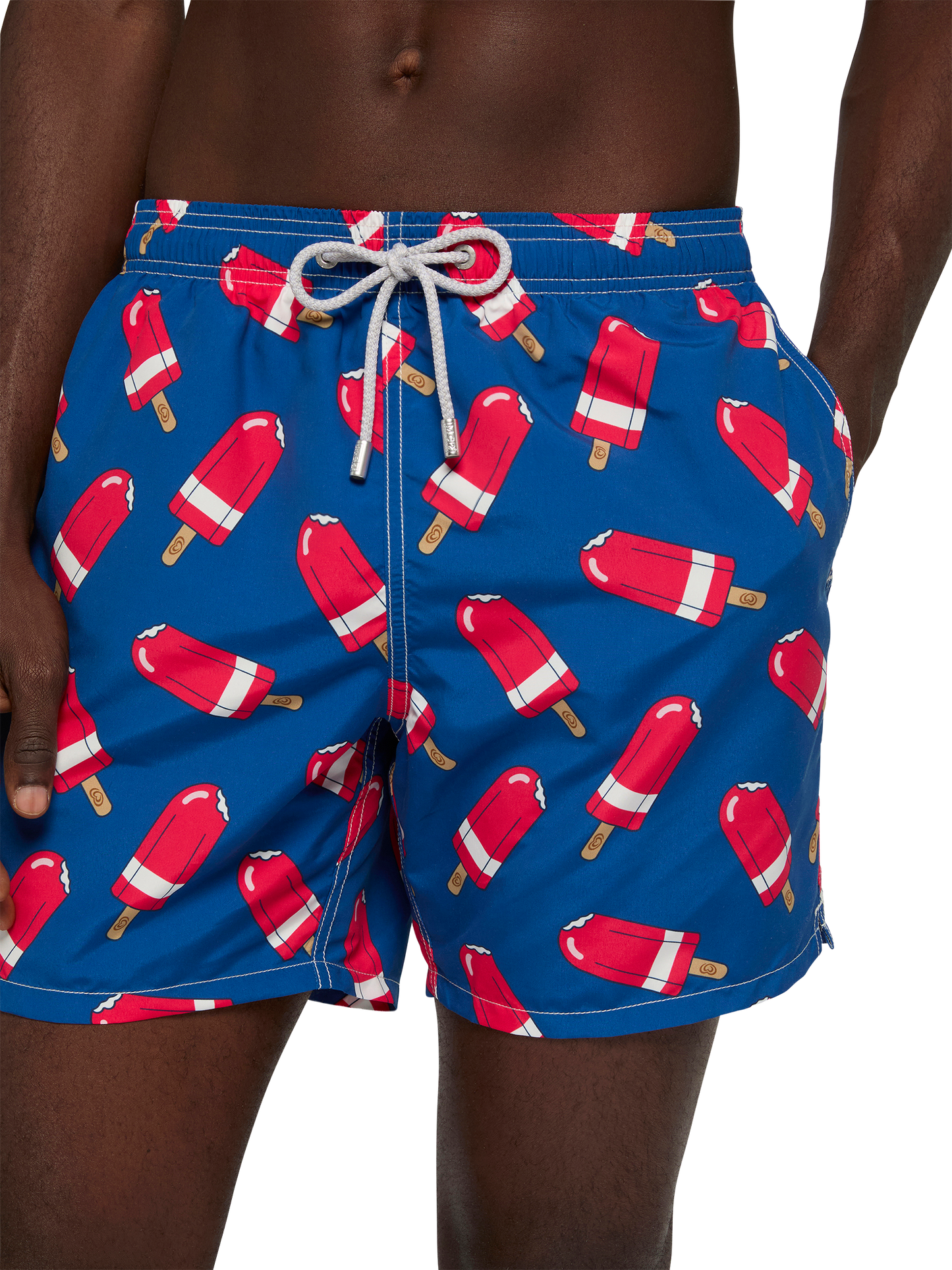 Mid-length Gustavia swim-shorts with Fior di Fragola print | ALGIDA SPECIAL EDITION