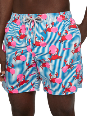 Mid-length Gustavia swim-shorts with Big Babol crab print | BIG BABOL SPECIAL EDITION