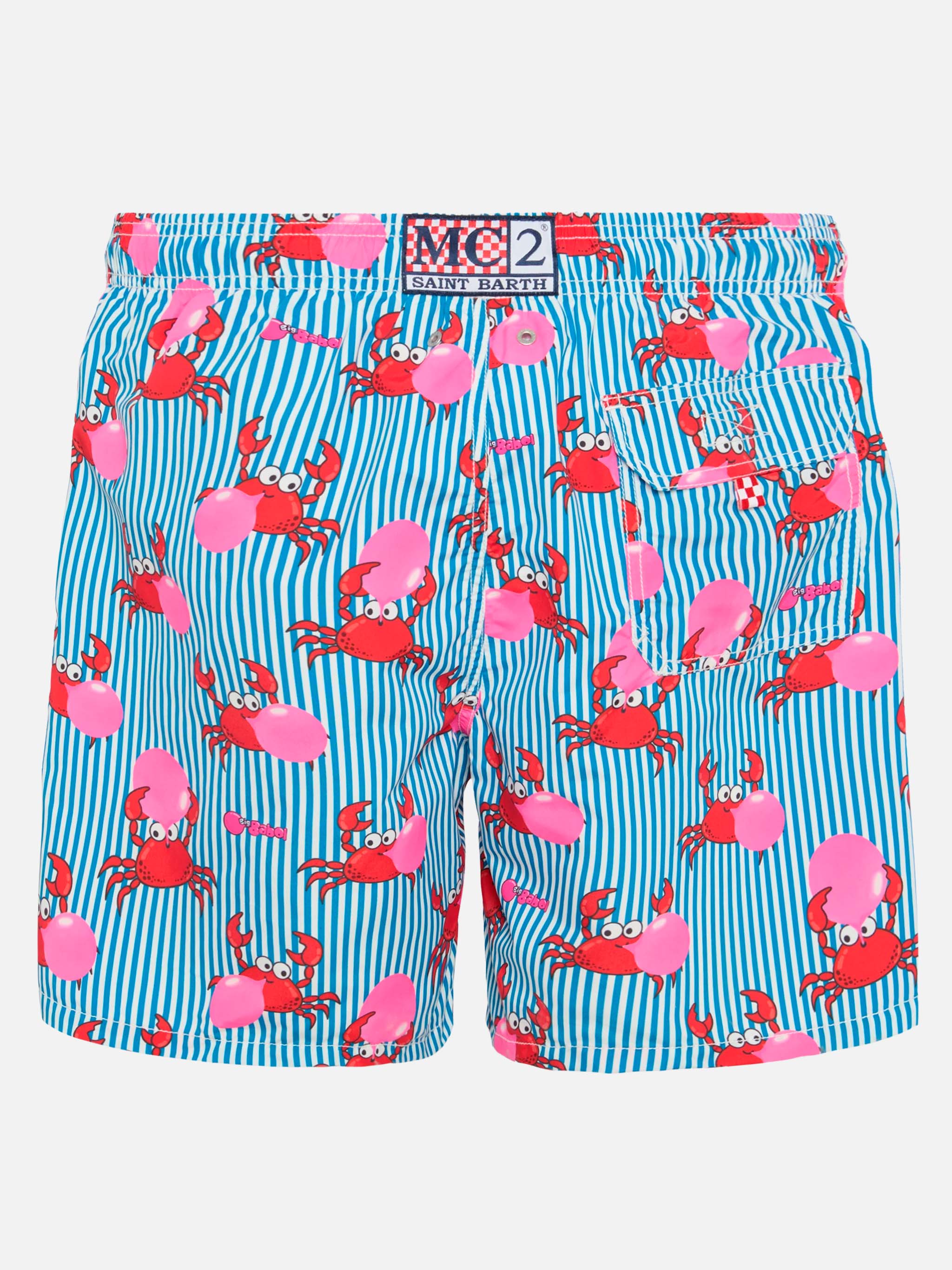 Mid-length Gustavia swim-shorts with Big Babol crab print | BIG