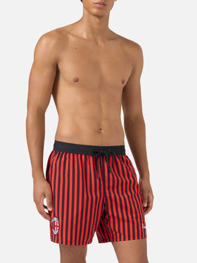 Costume mare Gustavia a righe rosse con ricamo AS Cannes | AS CANNES SPECIAL EDITION
