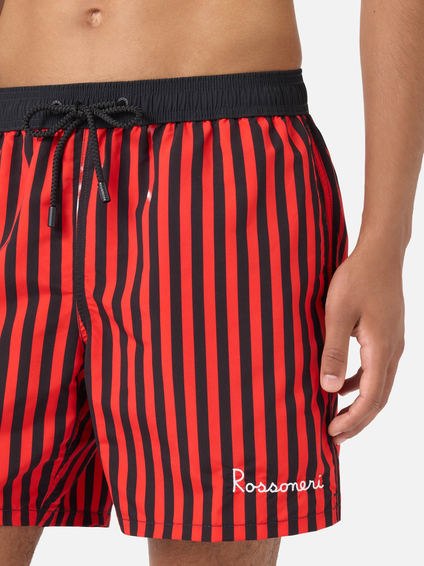 Costume mare Gustavia a righe rosse con ricamo AS Cannes | AS CANNES SPECIAL EDITION