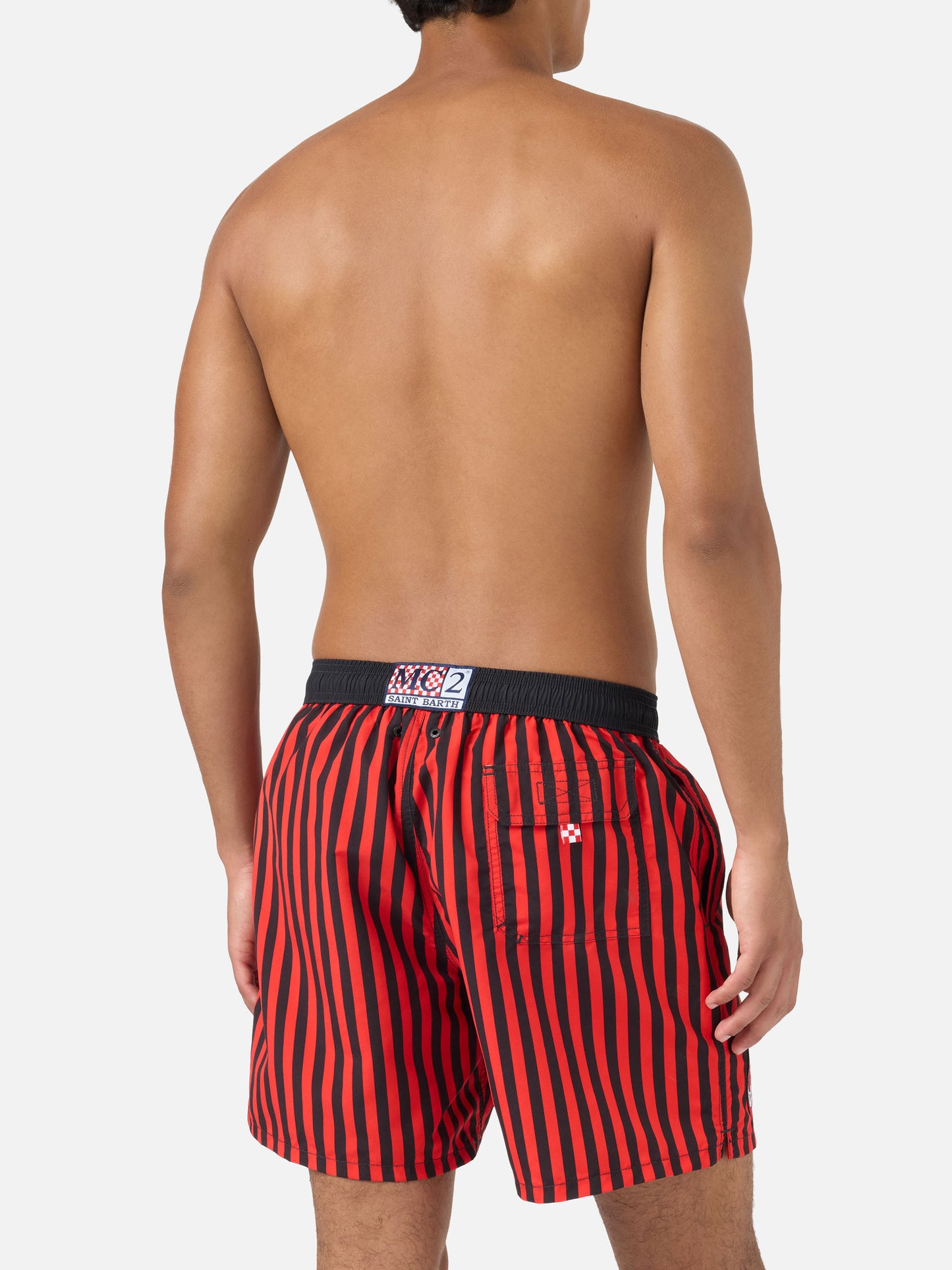 Costume mare Gustavia a righe rosse con ricamo AS Cannes | AS CANNES SPECIAL EDITION